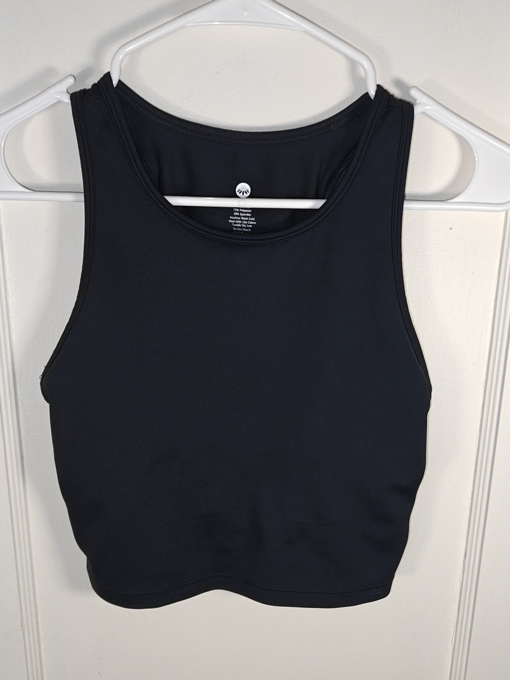 Senita Athletics "Malibu" Black Racerback Crop Top